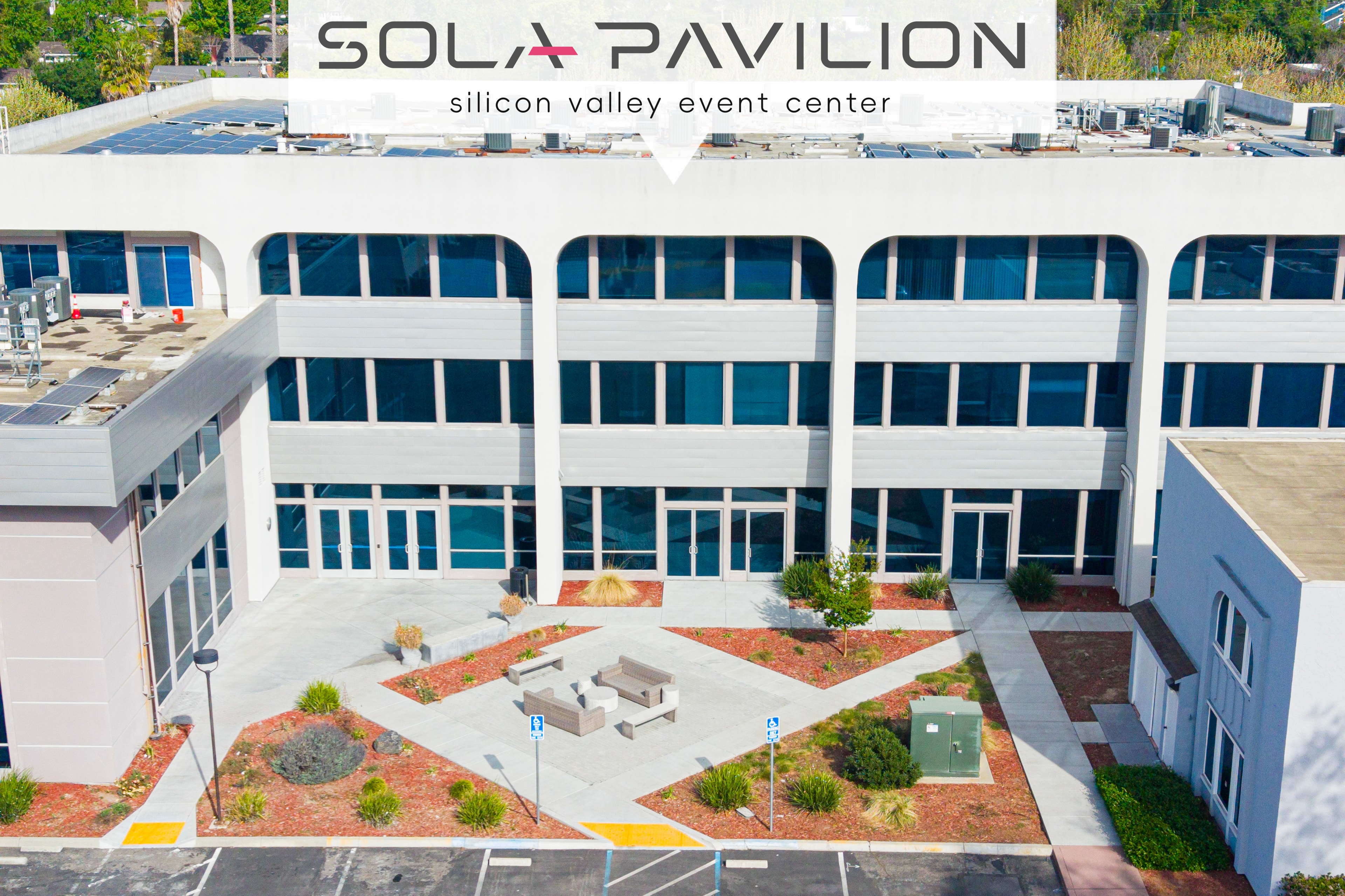 Sola Pavilion exterior — modern Silicon Valley building facade